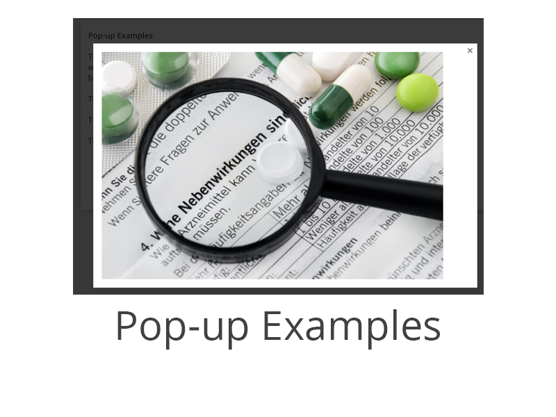 Pop-up Examples